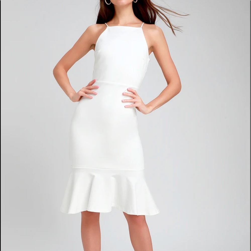 white dress midi dress